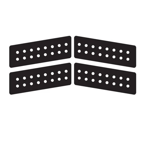 Boomerang Pad 4 Piece | Black | Deck Grip | Surfboard Traction |