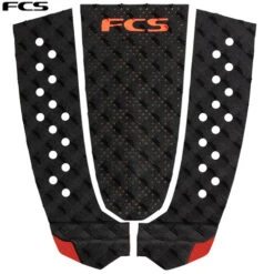 FCS T-3 Surfboard Tail Pad | Deck Grip | Traction Pad | Black/Fire | FCSII