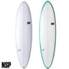 NSP Speed Line Surfboard | Mid Length In Traditional Fibreglass | 4 + 1 Versatile Fin Setup