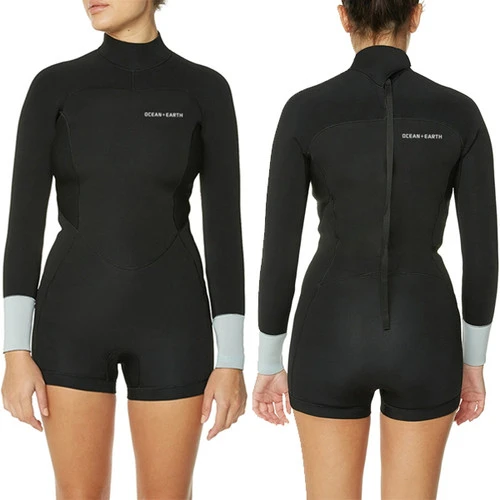 Ocean And Earth Ladies | 2mm Boyleg Long Sleeve Surfing Wetsuit | Womens | 2mm Back Zip |