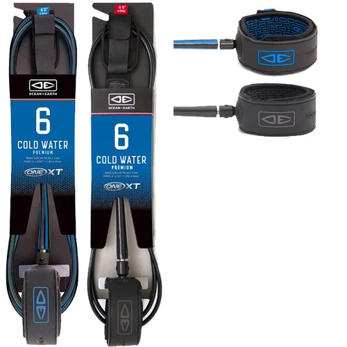 Ocean And Earth | Cold Water 6ft Premium One Piece XT | Surfboard Leash | Super Strong Leggie | Top Of The Range Leg Rope |