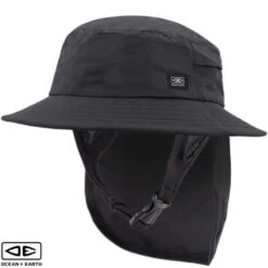 Men's Indo Stiff Peak Surf Hat | Charcoal | Surfing Hat With Quick Release Clip