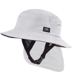 Indo Stiff Peak Surf Hat | White Marle | Sun Protection For Surfing | Ocean And Earth