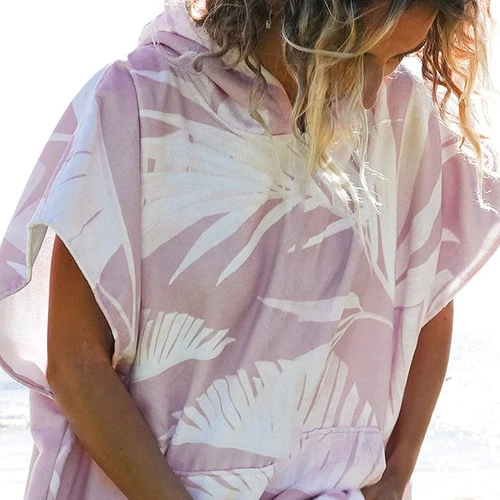 Ocean And Earth | Ladies Poncho | Hooded Towel | Lightweight | Bliss Pale Violet - Image 2