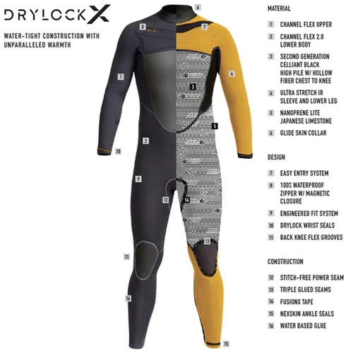 XCEL | Drylock-X Wetsuit Steamer 4:3mm | Chest Zip | Black | Xcel Wetsuits | Best Surfing Wetsuit | Newest Release - Image 2