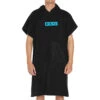 FCS Men's Hooded Towel Poncho | Black | Surf Beach Towel Hoodie |