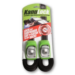 Kanulock Key Lockable Tie Downs 2.5m | Black/Green | Easily Lock Surfboards To Your Roof Racks