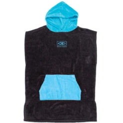 Kids Hooded Towel Surf Poncho | Black Blue | Groms | Youth | Beach Poncho